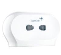 VELVET Dispensador Doble para Papel higiénico Jumbo, ABS, Blanco, dispensador de Papel higiénico, portarrollos