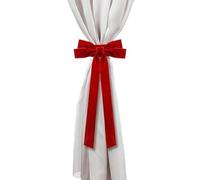 Velvet Drapes Tiebacks - Bowknot Ribbon Decor, Velvet Red Curtain Holdbacks for Christmas and Valentine’s Day | Decorative Bowknot Tiebacks for Home Window Wedding Crafts | Elegant Ribbon Ornaments
