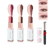 Velvet Gradient Dual-Color Eyeshadow Stick,for Eye Make Up Tool-01+02+03 | 2-in-1 Long-Lasting Waterproof Cream Eyeshadow,Easy Blend Shimmer & Matte Finish,for Natural Radiant Eye Makeup Looks