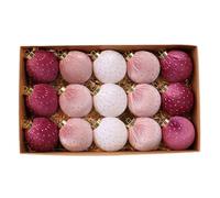 Velvet Ornament Balls - 15 Pieces Rustic Flocked Party Decor, Flocked Christmas Ornaments | Christmas Tree Ornament For Farmhouse Bedroom Bathroom Winter Bedside Hallway School Offices