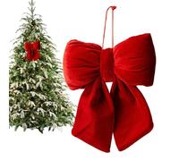 Velvet Red Bows - Decoración navideña para eventos en el hogar | de garland Topper, Holiday Party Wedding Birthday Fall Decor, Front Door Outdoor Indoor Accent, disponible en tallas pequeñas