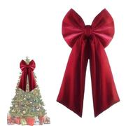 Velvet Red Bows, Large Holiday Home Decor, 36x18 Inch Giant Red Bow with Wire Support, Soft Christmas Bow with Long Tail Design, Seasonal Decoration for Elegant Look, Winter Display for Mantel Bedroom