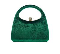 Velvet Rhinestone Evening Bag, Evening Clutch, Cadena, Vestido, Boda, verde, 19.5 × 18 × 7 cm
