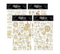 VelvetGlow Pegatinas De Transferencia De Papel De Aluminio Dorado Con Citas NavideñAs De Para Bricolaje Scrapbooking Tarjeta De FelicitacióN ArtesaníA Papel Madera Piedra AcríLico