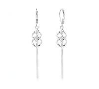 VelvetGlow Pendientes largos de plata de ley, hipoalergénicos con borlas en espiral para mujeres con cierre de palanca, diseño elegante en oro de 14K, regalos de joyería de moda