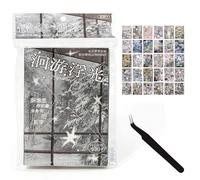 VelvetGlow Retro-Stickerbuch, 30 Hojas de Pegatinas Estilo Caricatura en Papel Satinado, Set de Pegatinas Retro Todo en uno para Scrapbooking, diseño de Diarios y Manualidades para Adultos