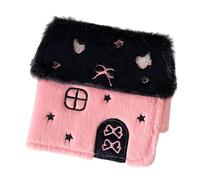 Velvety Card Organiser Case Magnetic Closure 3 Rings Binder Photo Collection Album for Notes and Business Cards Soft Desk Storage