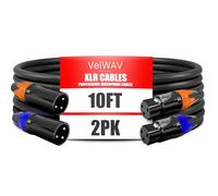 VelWav Cable XLR, cable de micrófono XLR macho a hembra de 3 pines, PVC, OFC equilibrado XLR para mezclador, amplificador, iluminación de escenario, altavoz, doble blindado, extremos codificados por