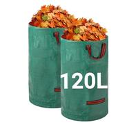 Velway Bolsas De Residuos De Jardín 120L X 2 - Reutilizables Con Asas, Tela Fuerte Para Hojas Y Basura, Impermeables Y Resistentes