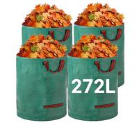 Velway Bolsas De Residuos De Jardín 272L X 4 - Reutilizables Con Asas, Tela Gruesa Para Hojas Y Basura, Resistentes E Impermeables