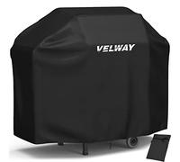 Velway Funda para Barbacoa Impermeable, 147x61x117cm Cubierta BBQ de Parrilla 210D Oxford Protector, Anti-Viento/Anti-Polvo/Anti-Humedad, Resistente al Desgarro/Agua/Lluvia/Nieve/Sol, Negro