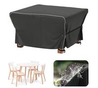 Velway Funda para Muebles de Jardín Impermeable: 125x125x74cm Cuadrada Cubierta de Mesa de Jardín Tela Oxford 600D con Tiras Reflectantes Anti UV Funda Protectora Exterior para Mesa Y Sillas - Negro