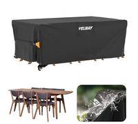 Velway Funda para Muebles de Jardín Impermeable - Funda Mesa Jardin de Exterior Cubierta Protectora a Prueba de Viento para Muebles de Jardín Rectangular (Negro 180x120x74cm)