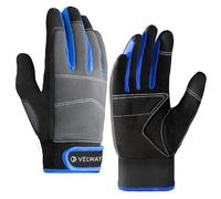 Velway - Guantes de seguridad para hombre y mujer, pantalla táctil, antideslizante, jardinería y construcción, color azul