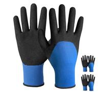 Velway Guantes de Trabajo 2 Pares - Guantes Jardinería Hombre y Mujer - Resistente al Desgaste Recubrimiento de Nitrilo - Uso Versátil para Mecánica Industrial Construcción Bricolage Pintura - Talla 9
