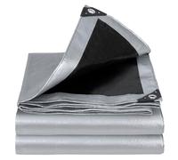 Velway Lona impermeable resistente - 3 m x 3 m, cubierta de lona de 100 g/m² con ojales reforzados, protección UV, lámina de plástico, ideal para protección multiusos en interiores y exteriores, color