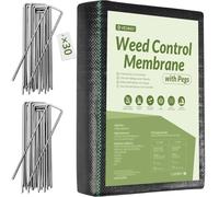 Velway Malla Antihierbas 1x10M con 30 Grapas - 100g/m² Tela para Control de maleza para Jardín Huerto Tejido Permeable al Agua Estabilización Rayos UV Barreras contra Malezas