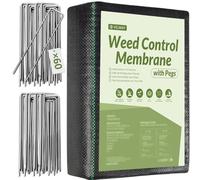 Velway Malla Antihierbas 2x10M con 60 Grapas - 100g/m² Tela para Control de maleza para Jardín Huerto Tejido Permeable al Agua Estabilización Rayos UV Barreras contra Malezas