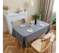 Velway Mantel Antimanchas Impermeable Rectangular - Mantel de Mesa 140x200cm con Efecto de Lino para Proteger la Mesa, Comedor, Restaurante, Disponible por 2 Caras - Gris