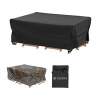 Velway Patio Table Chairs Set Cover Square Waterproof 74"Lx47"Wx28"H Outdoor Bistro Dining Set Cover Ultra Windproof UV-Resistant