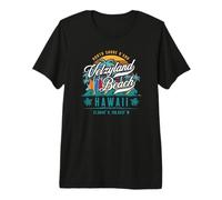 Velzyland Beach, Kaunala, North Shore, Oahu, Hawái, Surf Retro Camiseta Premium