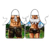 VemeFufu Divertido Sexy Delantal Cocina Impermeable para Mujer Hombre, Delantal de Bar Temático Barbacoa BBQ Antiincrustante para Oktoberfest Navidad para Amigos 2P-C3