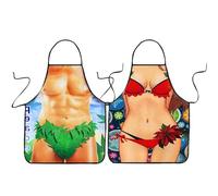 VemeFufu Divertido Sexy Delantal Cocina Impermeable para Mujer Hombre, Delantal de Bar Temático Barbacoa BBQ Antiincrustante para Oktoberfest Navidad para Amigos 2P-I9