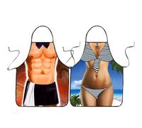 VemeFufu Divertido Sexy Delantal Cocina Impermeable para Mujer Hombre, Delantal de Bar Temático Barbacoa BBQ Antiincrustante para Oktoberfest Navidad para Amigos 2P-A1