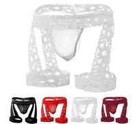 VemeFufu Jockstrap Suspensorio Encaje para Hombre Ropa Interior Talle bajo Braguitas con Bolsa Sexy Tanga Masculina 1 Pieza Blanco