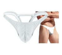 VemeFufu Jockstrap Tangas para Hombre Sexy Tanga Slips Jock Strap Ropa Interior Thong Deportivo Atlético Calzoncillos Transpirable Elásticos Masculino 1 Pack Blanco