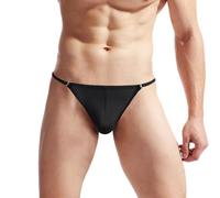 VemeFufu Tanga Hombre Sexy Ropa Interior, Tanga Clásico de Talle Bajo Mankini String Thong Calzoncillos Masculino 1 Pack Negro