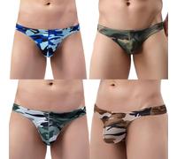 VemeFufu Tanga para Hombre Sexy Camuflaje Ropa Interior Baja Altura Calzoncillos Deportivo Masculino Multicolor 4 Pack