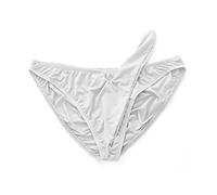 VemeFufu Tanga Slips para Hombres Sexy Ropa Interior Thong Calzoncillos con Nariz de Elefante Briefs Lencería Masculina 1 Pack Blanco