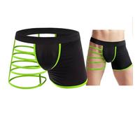VemeFufu Tangas para Hombre Sexy Jockstrap Suspensorio Boxeador Tanga Ropa Interior Thong Deportivo Atlético Seda de Hielo Calzoncillos Transpirable Masculino 1 Pieza Verde