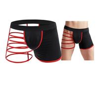 VemeFufu Tangas para Hombre Sexy Jockstrap Suspensorio Boxeador Tanga Ropa Interior Thong Deportivo Atlético Seda de Hielo Calzoncillos Transpirable Masculino 1 Pieza Rojo