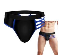 VemeFufu Tangas para Hombre Sexy Jockstrap Suspensorio Slips Tanga Ropa Interior Thong Deportivo Atlético Seda de Hielo Calzoncillos Transpirable Masculino 1 Pieza Azul