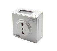 VEMER 4Green VE798600 - Contador de energía eléctrica con enchufe, medidor de consumo eléctrico con toma italiana, ideal para controlar el consumo de electrodomésticos, blanco