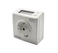 VEMER 4GREEN VE798700 ENERGY MONITOR - Contador de Energía Eléctrica con Enchufe, Medidor de Consumo Eléctrico con Enchufe Tipo Schuko, Ideal para Monitorizar el Consumo de Electrodomésticos, Blanco
