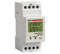 VEMER VE044400 ENERGY-230 D22 - Contador de energía eléctrica para Sistemas monofásicos, Medidor de Consumo de Energía con Pantalla LCD, Instalación en Barra DIN, Blanco