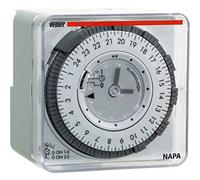 VEMER VE049300 NAPA-ED - Interruptor Horario Electromecánico, Temporizador con Programación Diaria sin Reserva de Marcha, Instalación en Pared, Panel o Carril DIN, Gris Claro