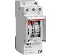 VEMER VE087300 Bio-D - Interruptor Horario Electromecánico, Temporizador con Programación Diaria, Instalación en Carril DIN, Gris Claro