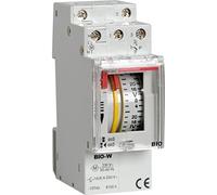 VEMER VE088100 Bio-W - Interruptor Horario Electromecánico, Temporizador con Programación Semanal, Instalación en Carril DIN, Gris Claro