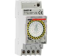 VEMER VE125100 Duet-W - Interruptor Horario Electromecánico, Temporizador con Programación Semanal, Instalación en Carril DIN, Gris Claro
