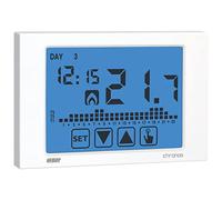 VEMER VE451100 CHRONOS - Termostato Digital Programable de Pantalla Táctil Electrónica para Calefacción y Aire Acondicionado con Adecuado Montaje en Pared, Alimentación Pilas, Blanco