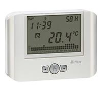 VEMER VE478400 Termostato de Pared con Higrostato Integrado, Programación Semanal, Alimentación a Pilas, Blanco