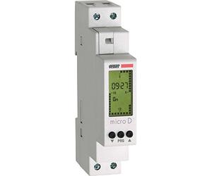 VEMER VE758100 Micro-D - Temporizador Horario Digital, Interruptor con Programación Diaria, Relé 16 A, Instalación en Carril DIN, Blanco
