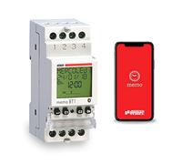 VEMER VE767600 MEMO BT1 - Interruptor Horario Digital y Astronómico, Temporizador con Bluetooth y App para Smartphone, 1 Canal, Montaje en Carril DIN, Blanco