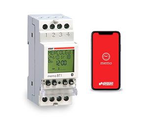 VEMER VE767600 MEMO BT1 - Interruptor Horario Digital y Astronómico, Temporizador con Bluetooth y App para Smartphone, 1 Canal, Montaje en Carril DIN, Blanco