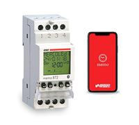 VEMER VE767700 MEMO BT2 - Interruptor Horario Digital y Astronómico, Temporizador con Bluetooth y APP para Smartphone, 2 Canales, Montaje Carril DIN, Blanco