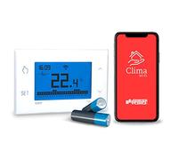 VEMER VE788600 TUO WiFi BATERÍA - Termostato Calefacción WiFi Inteligente, Control Remoto Desde Smartphone por App iOS y Android, Alimentación a Pilas, Blanco